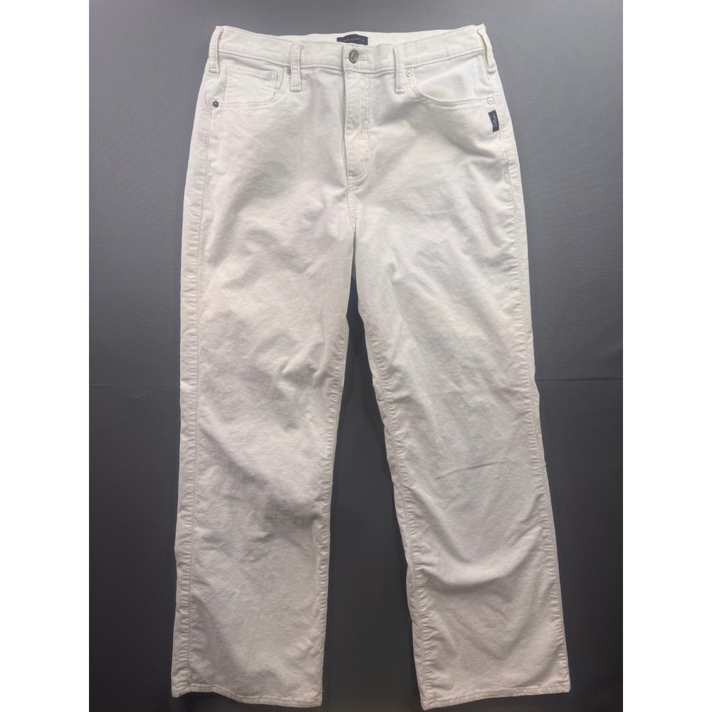 Silver Jeans Co. Corduroy Trousers Women's Off-White Straight Leg‎ 34x33